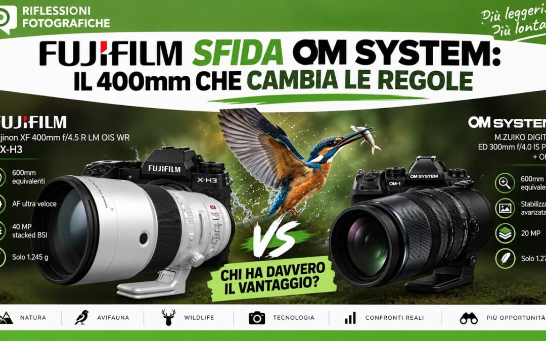 Fujinon XF 400mm f/4.5 R LM OIS WR – L’obiettivo che CAMBIA LE REGOLE e sfida OM SYSTEM
